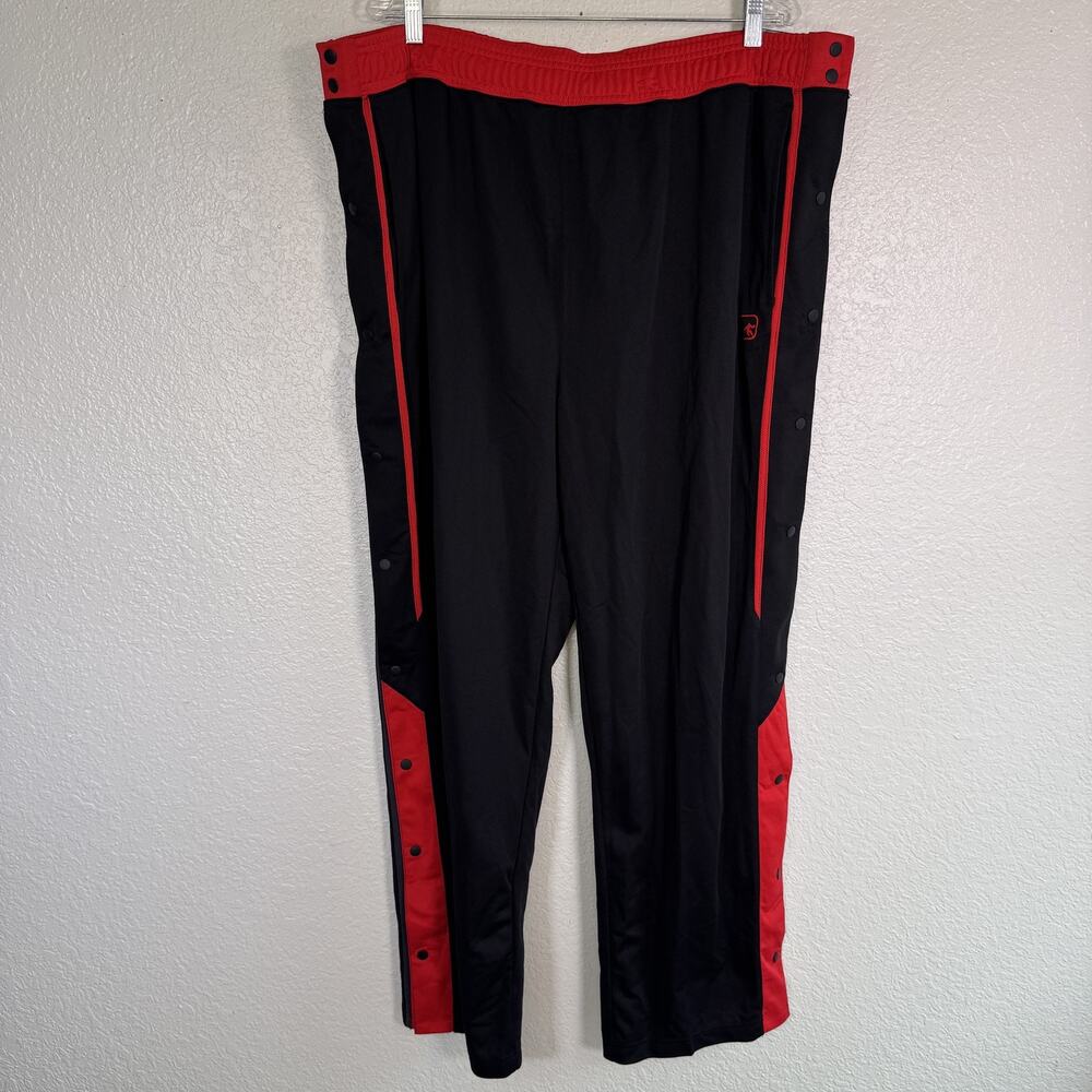 AND1 Basketball Pants Mens 3XL Tearaway Snap Y2K Athletic Black Red Classic Fit